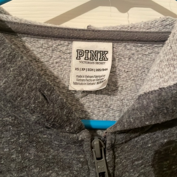 Gray Pink Victorias Secret zip up hoodie - Picture 2 of 5